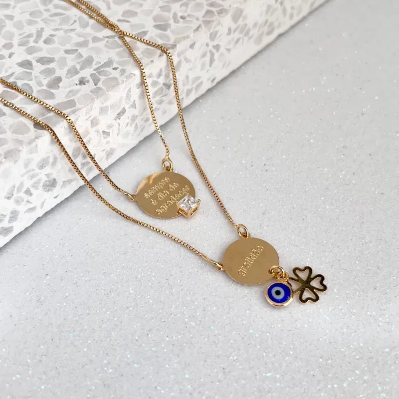 ESCAPULÁRIO MEDALHA OLHO GREGO/SEMPRE É DIA DE AGRADECER