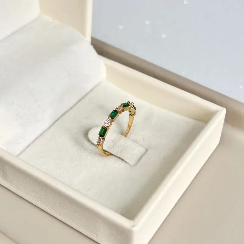 ANEL 4 BAGUETES VERDE