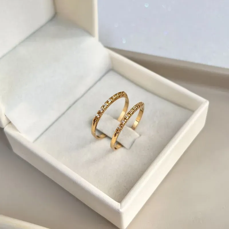 ANEL PAR DE APARADOR DE ALIANÇAS FINO ZIRCONIA ZIRCONIA