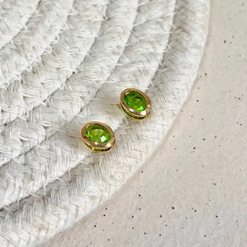 BRINCO PEDRA OVAL - VERDE