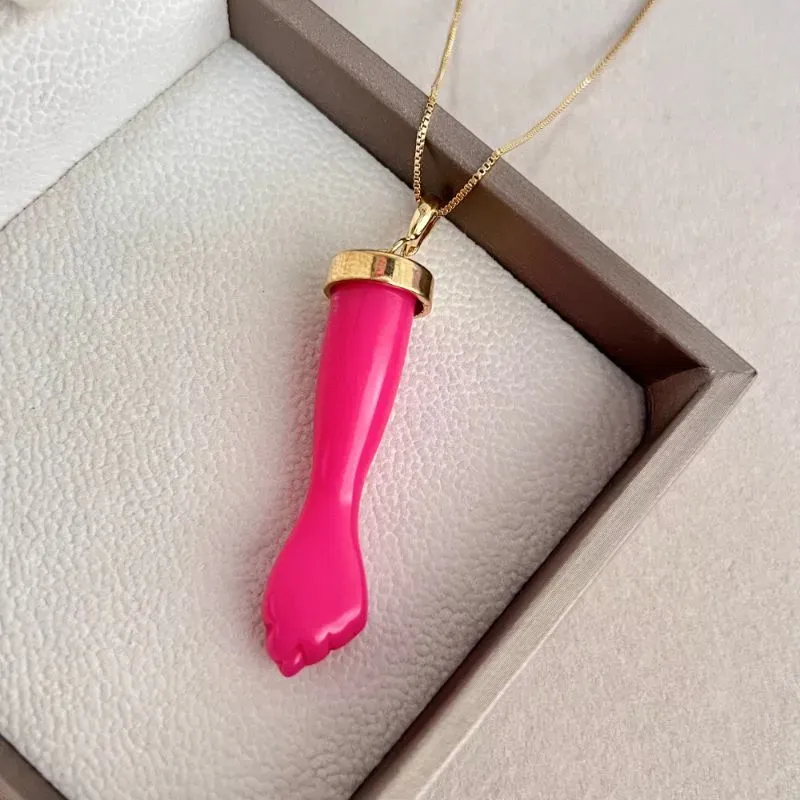 COLAR FIGA 5CM DE ACRÍLICO ROSA