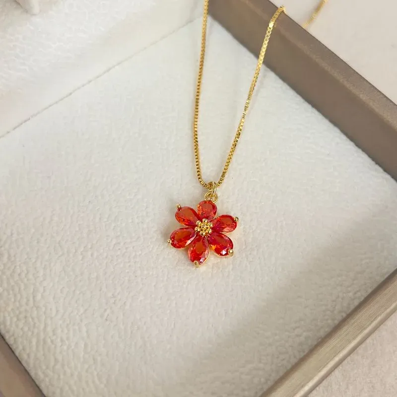 COLAR FLOR LARANJA 45CM