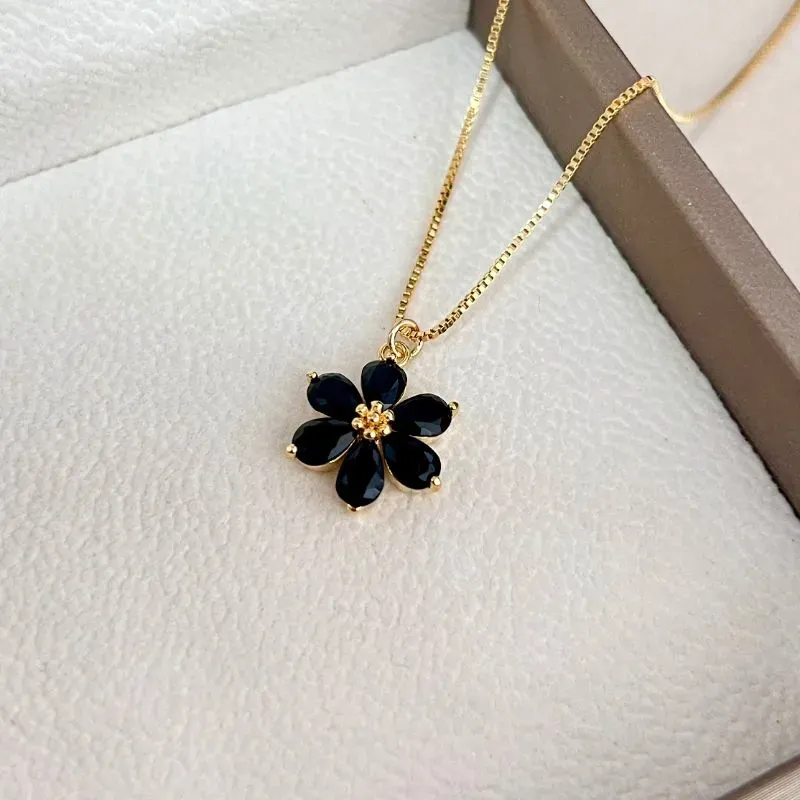 COLAR FLOR PRETA 45CM