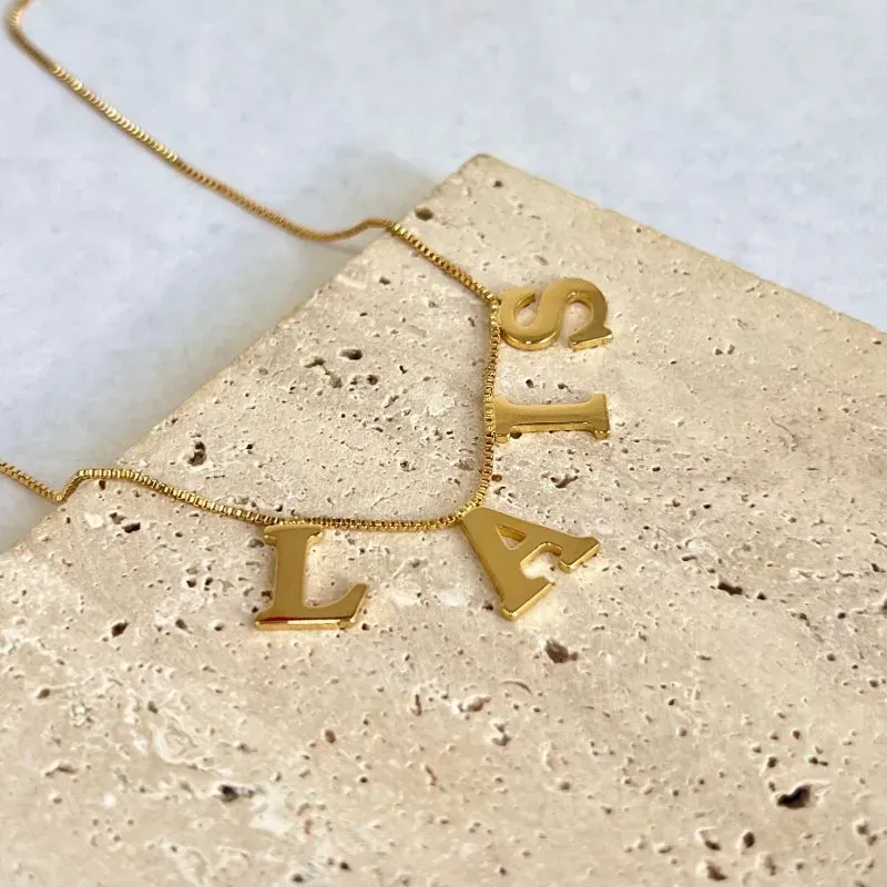 COLAR NOME LETRAS SOLDADAS GRANDE BL1102 - LAIS