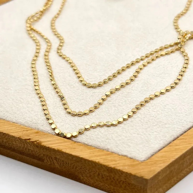 COLAR TRIPLO BOLINHAS ACHATADAS