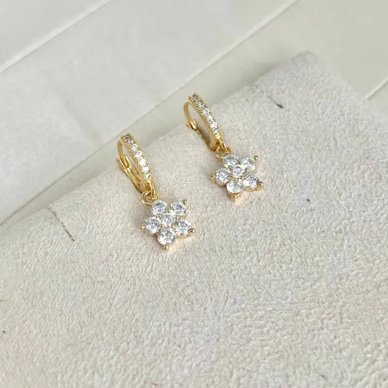 BRINCO ARGOLA CLICK FLOR DE ZIRCONIA