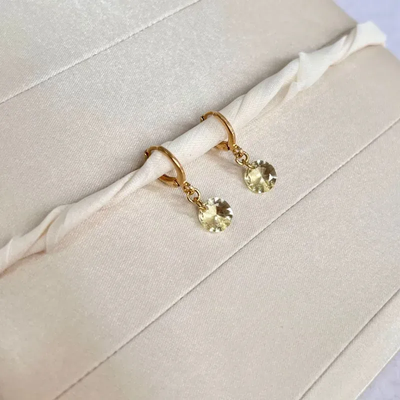 BRINCO ARGOLA CLICK PEDRA AMARELA