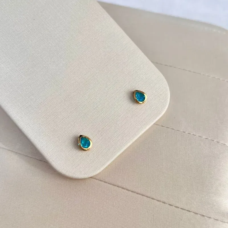 BRINCO GOTA STRASS - AZUL