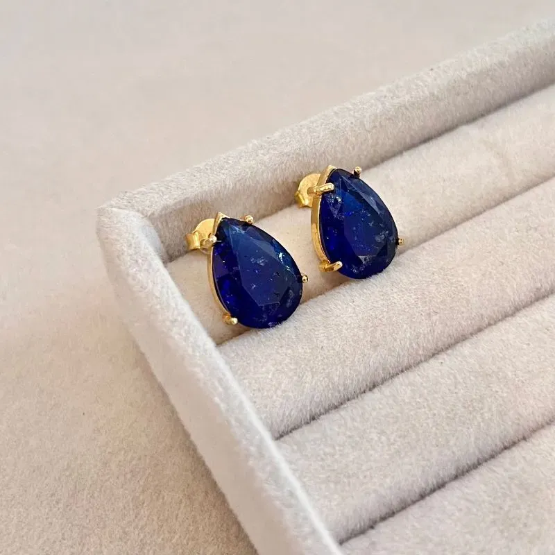 BRINCO PEDRA GOTA AZUL