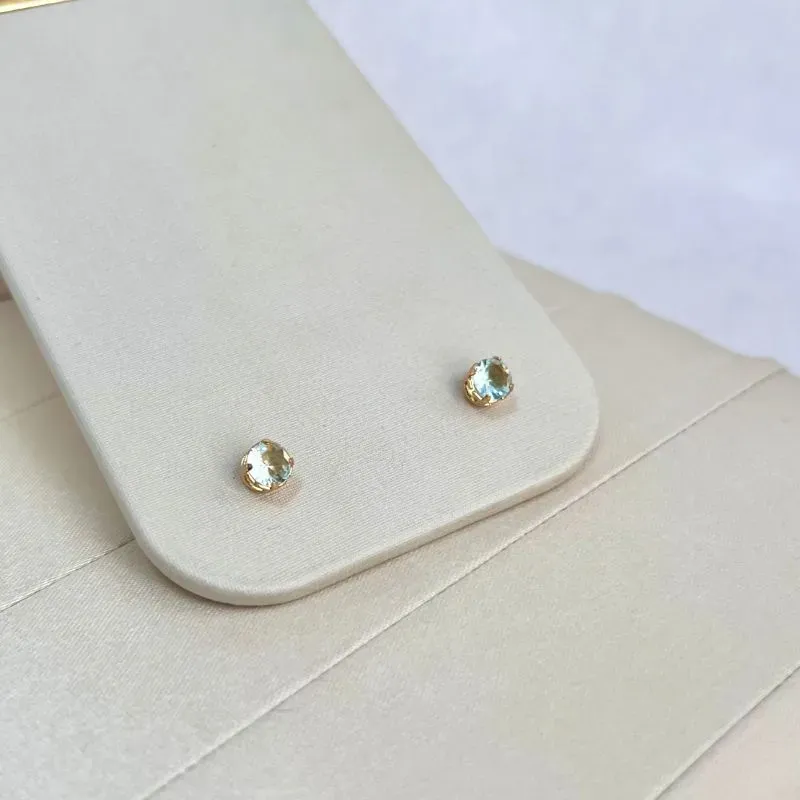 BRINCO PEDRA REDONDA ACQUA 5MM