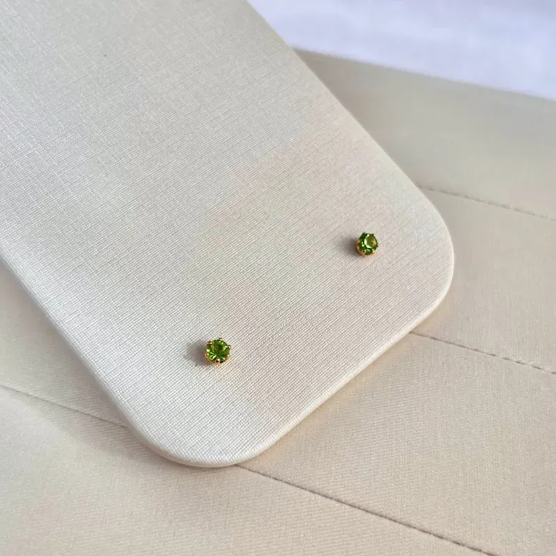 BRINCO PONTO DE LUZ STRASS VERDE 6 GARRAS 3MM