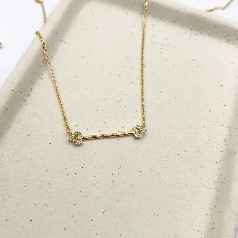 COLAR PARA CHARMS CANGA BARRA COM CORAÇÃO NA PONTA