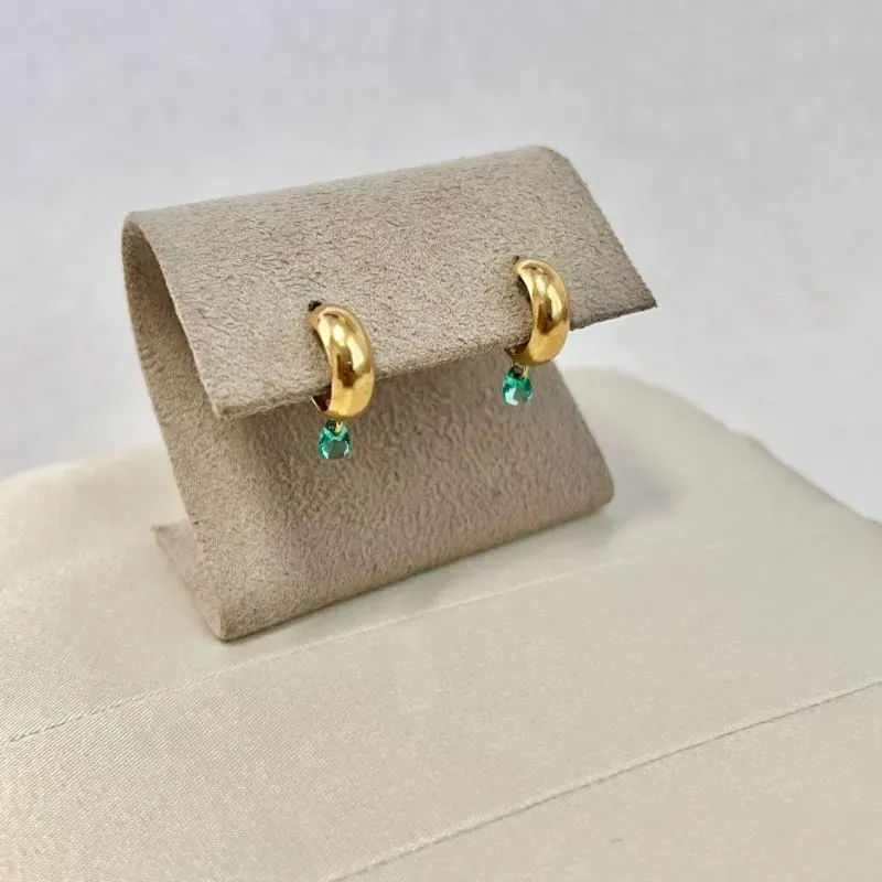 BRINCO ARGOLA COM PONTO DE ZIRCONIA TURMALINA