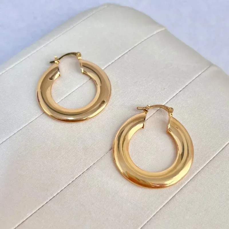 BRINCO ARGOLA TUBO ACHATADA 3,5CM