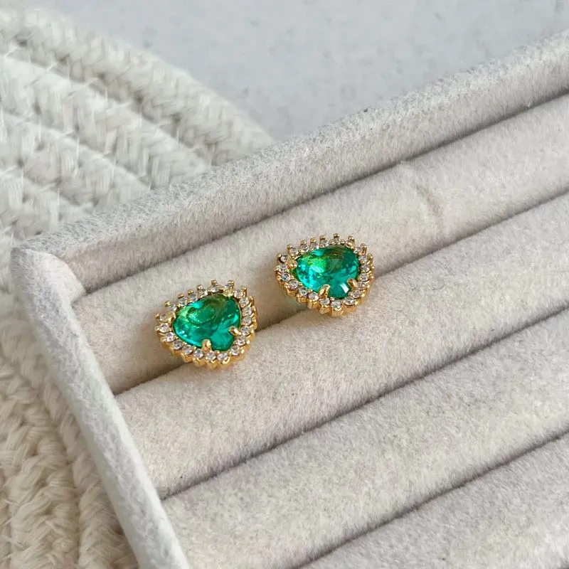 BRINCO CORAÇÃO TURMALINA COM MICRO ZIRCONIAS