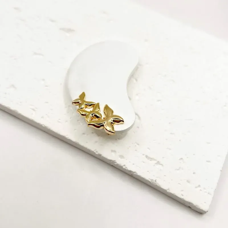 BRINCO EAR CUFF 3 BORBOLETAS LISAS 2,5CM