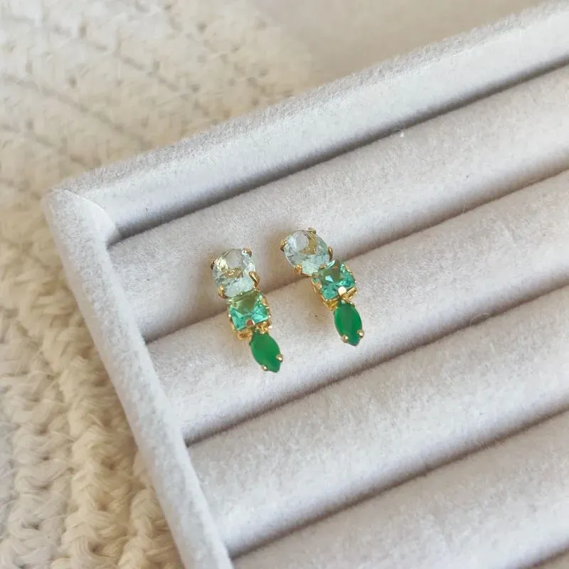 BRINCO EAR CUFF PEDRINHAS VERDES