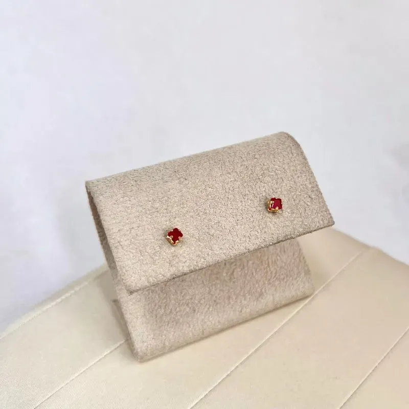 BRINCO MINI PONTO DE LUZ QUADRADO VERMELHO