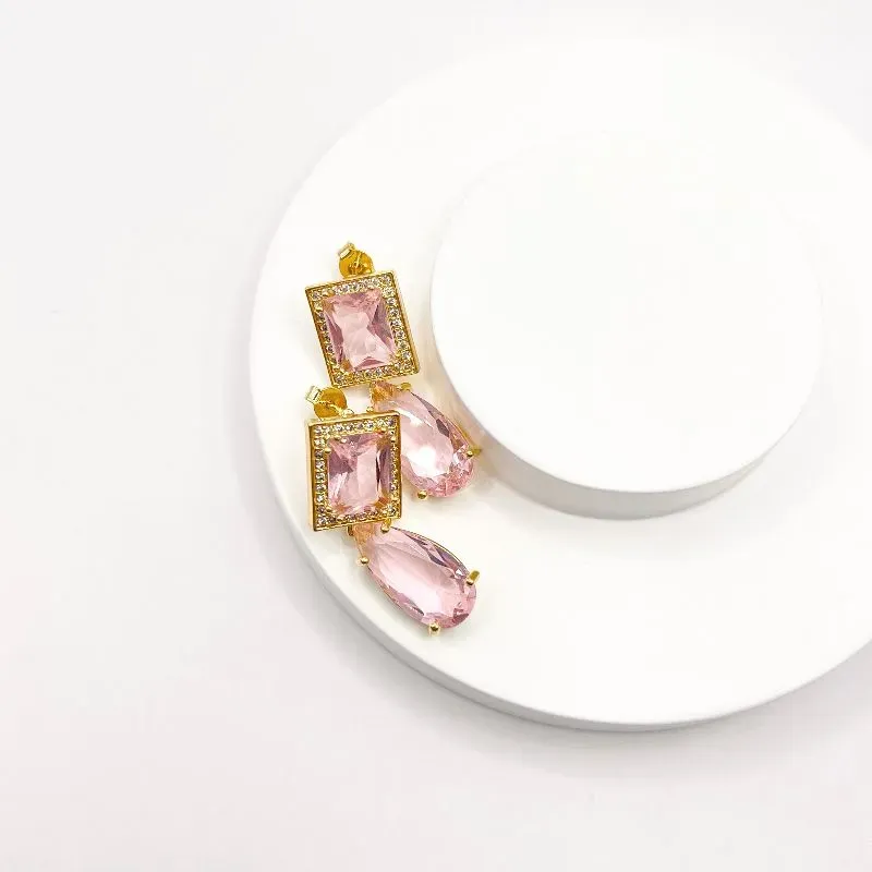 BRINCO PEDRARIA ROSE COM MICRO ZIRCONIA