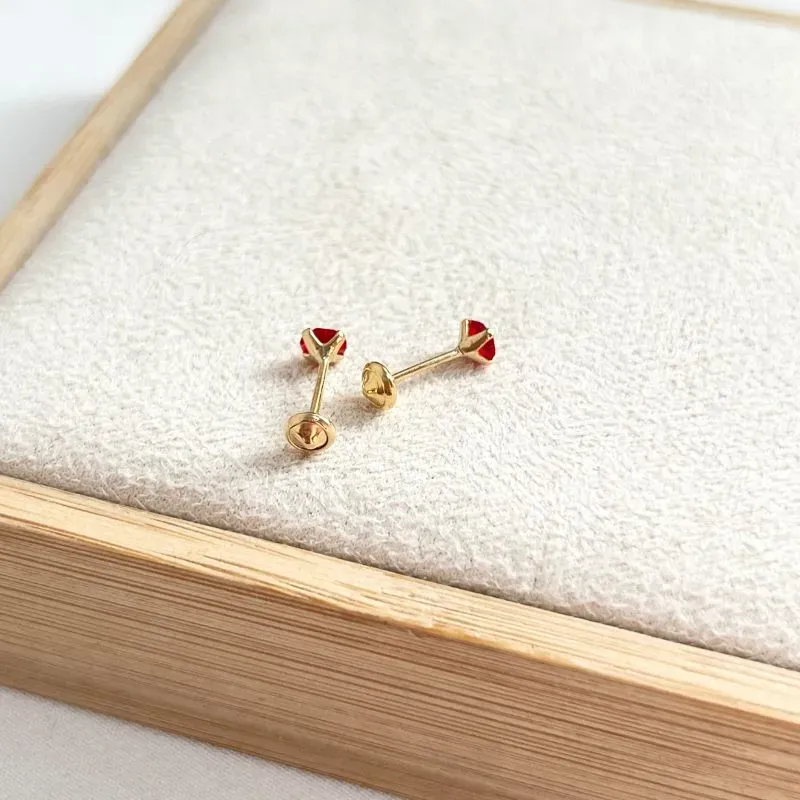 BRINCO PONTO DE LUZ VERMELHO 4MM COM TARRACHA BABY