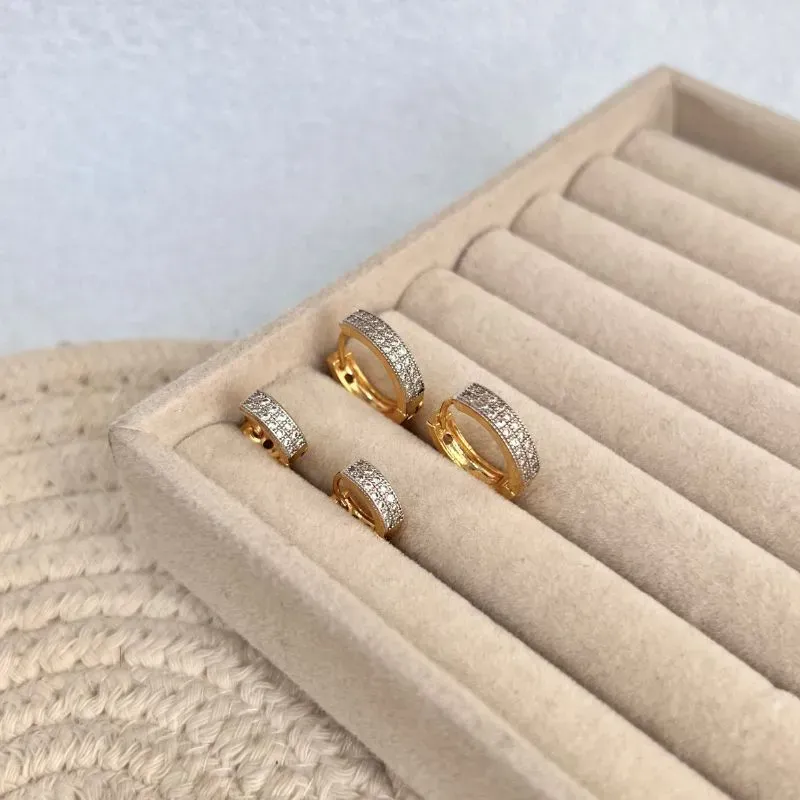 DUPLA ARGOLAS ARTICULADAS RETA 2 FILEIRA DE MICRO ZIRCONIAS