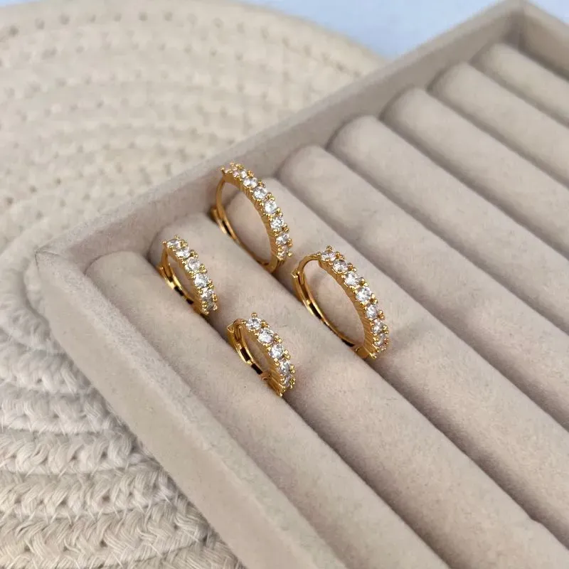 DUPLA BRINCO ARGOLA ARTICULADA ZIRCONIAS 2.5MM