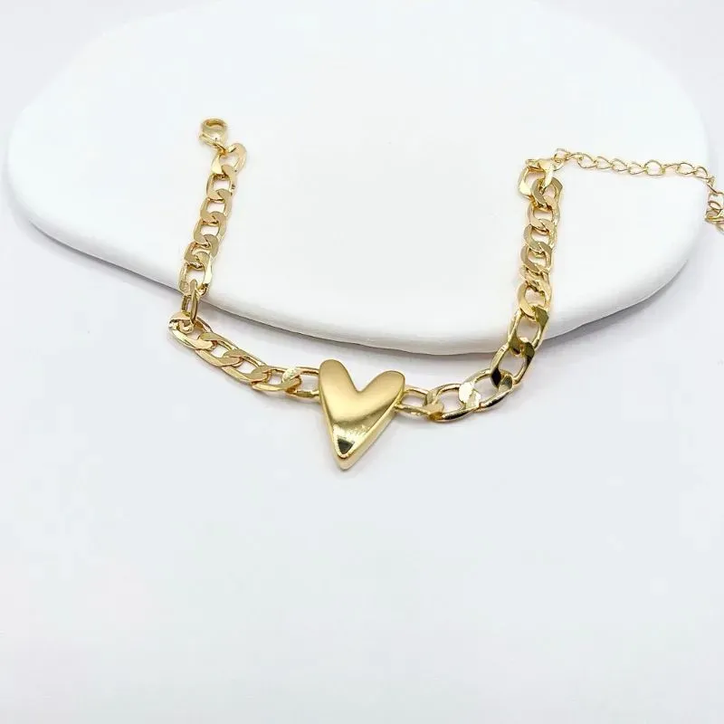 PULSEIRA GRUMET COM CORAÇÃO LISO