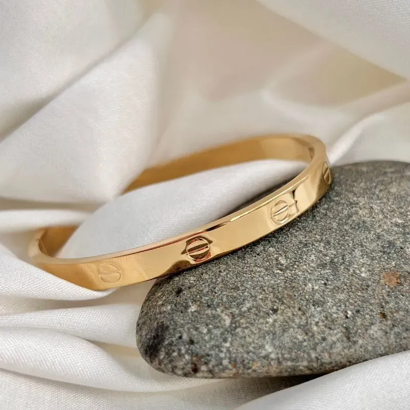 BRACELETE AÇO INOX CARTIER BAIXO RELEVO