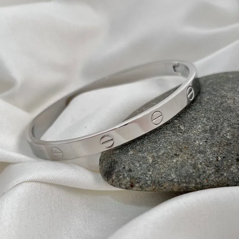 BRACELETE AÇO INOX CARTIER BAIXO RELEVO