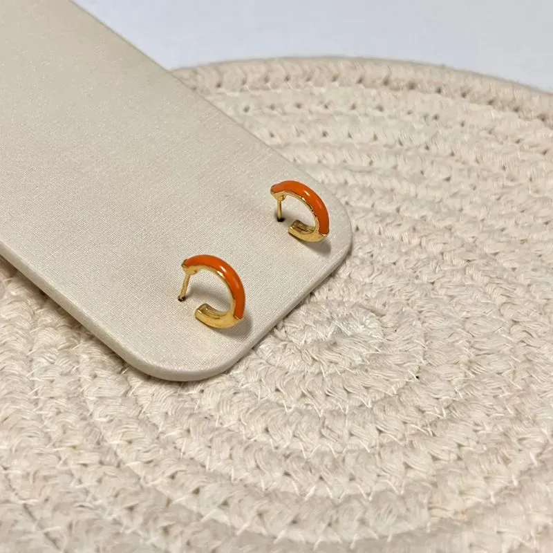 BRINCO ARGOLA RESINADA LARANJA