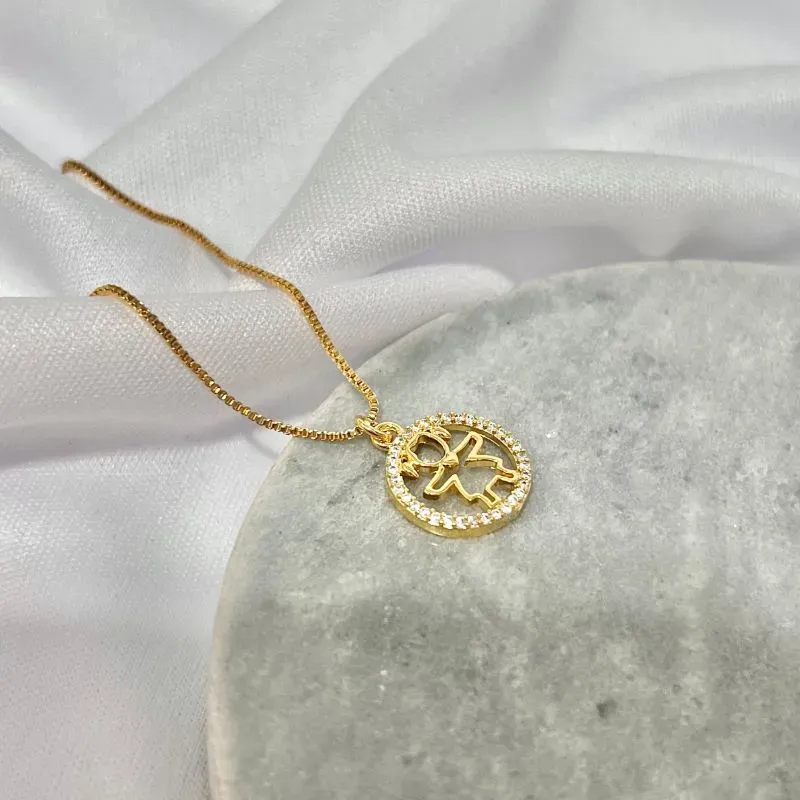 COLAR MENINA COM CÍRCULO CRAVEJADO