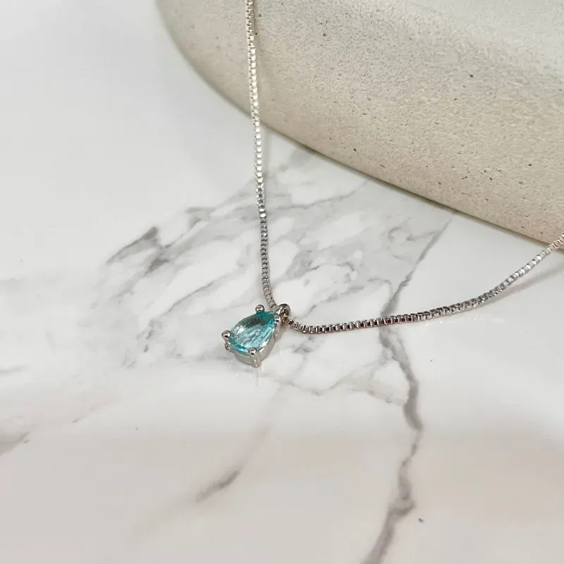 COLAR PINGENTE MINI GOTA AQUA