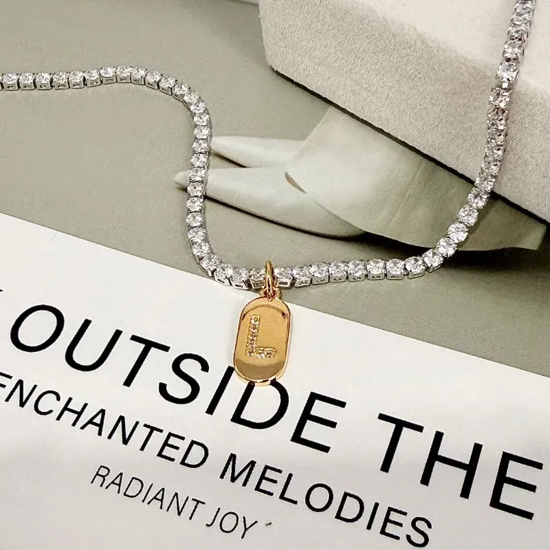 COLAR RIVIERA COM PLACA DE LETRA - L