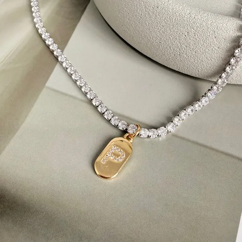 COLAR RIVIERA COM PLACA DE LETRA - P