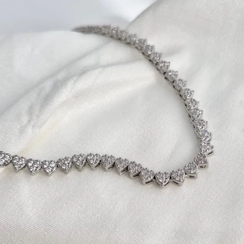 COLAR RIVIERA CORAÇÃO CRAVEJADOS - 45CM