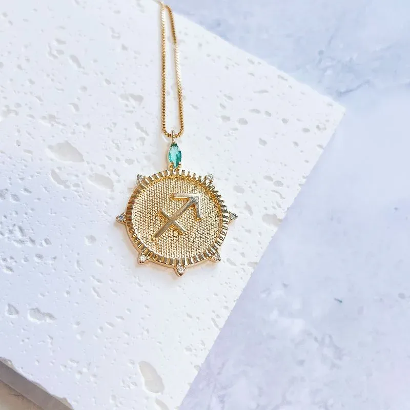 COLAR SIGNO SAGITÁRIO COM PEDRINHAS