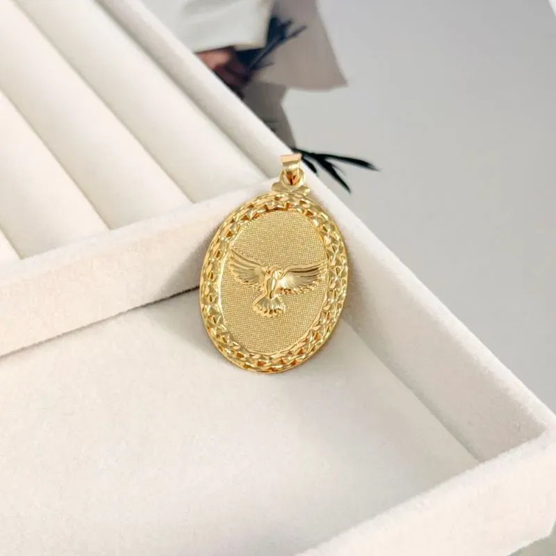 PINGENTE MEDALHA OVAL DIVINO ESPÍRITO ESPÍRITO SANTO