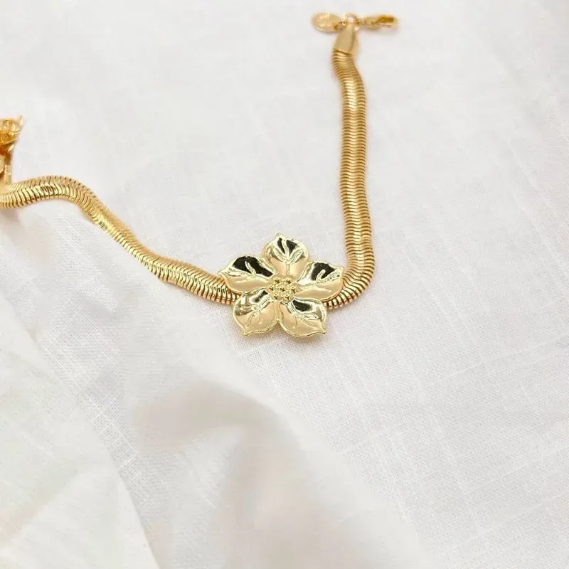 PULSEIRA FIO ALEMÃO COM FLOR