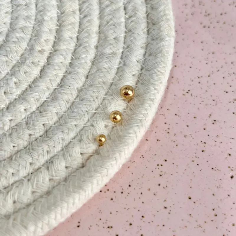 TRIO BRINCO DE BOLINHAS 3MM - 4MM - 5MM