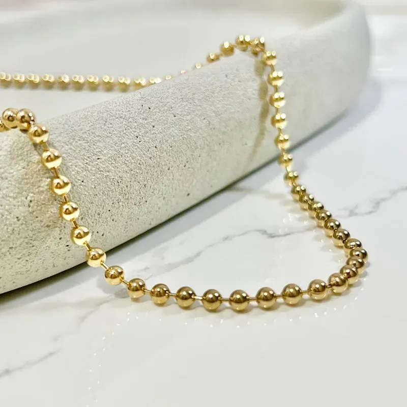 COLAR BOLINHAS 3MM - 60CM