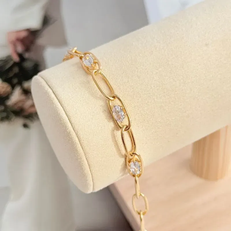 PULSEIRA ELO COM PEDRAS OVAIS