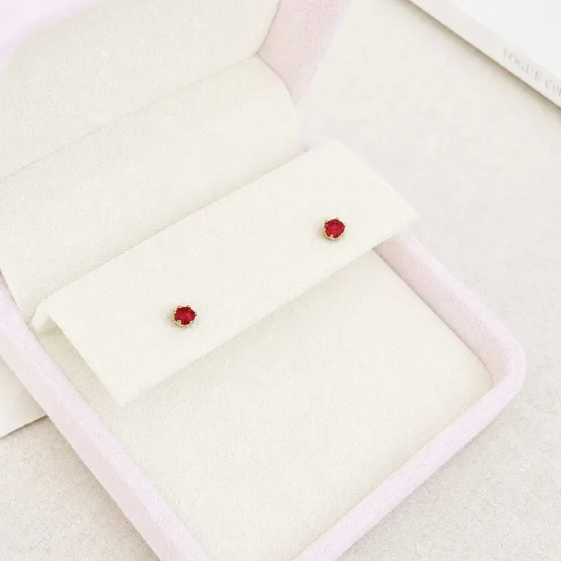 BRINCO PONTO DE LUZ STRASS VERMELHO 6 GARRAS 3MM