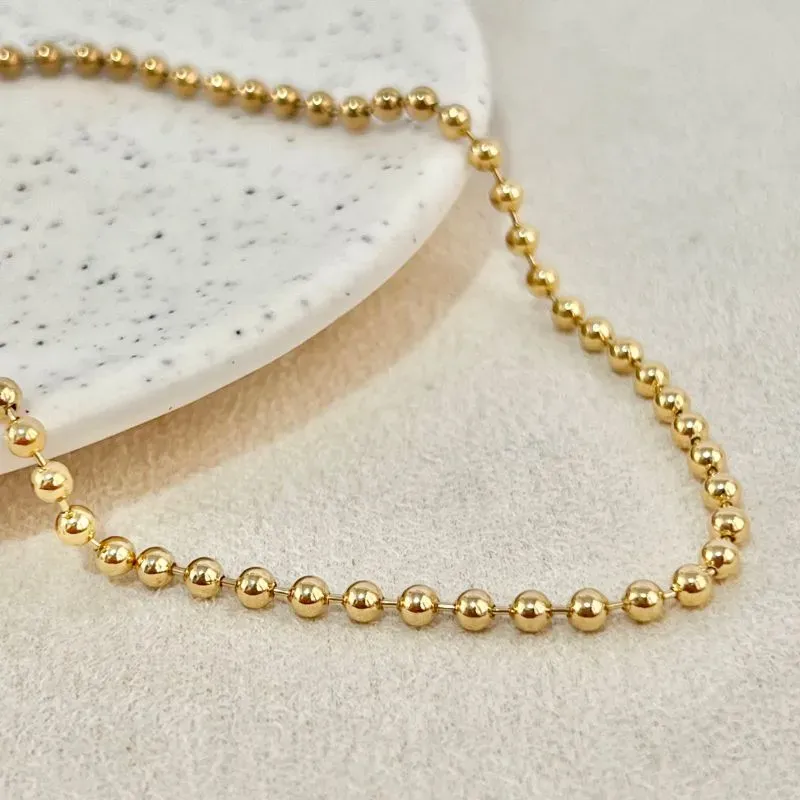 COLAR BOLINHAS 3MM - 60CM