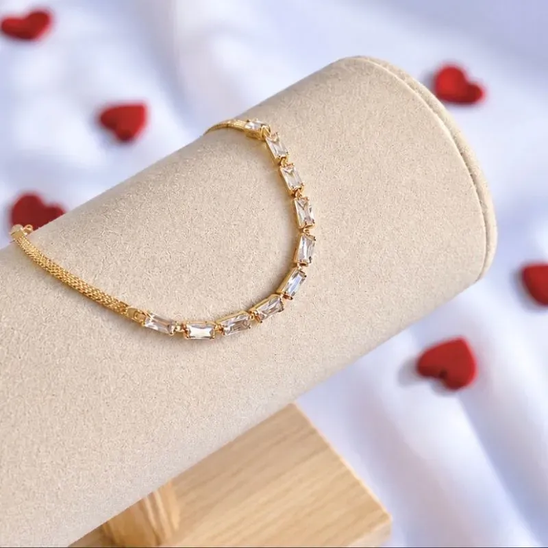 PULSEIRA BAGUETES E FITA DIAMANTADA
