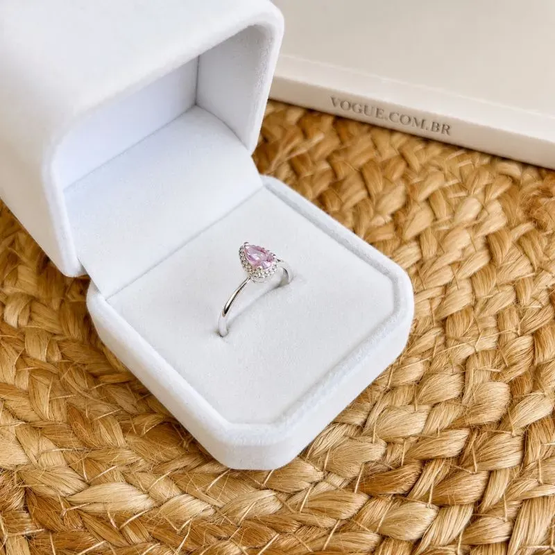 ANEL PRATA925 GOTA ROSA CLARO