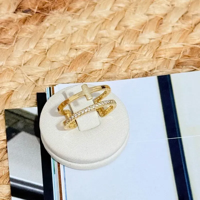 ANELFALSO DUPLO ZIRCONIA E CRUZ