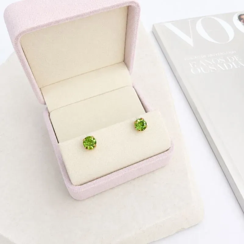 BRINCO PONTO DE LUZ CAIXA VERDE STRASS 6MM