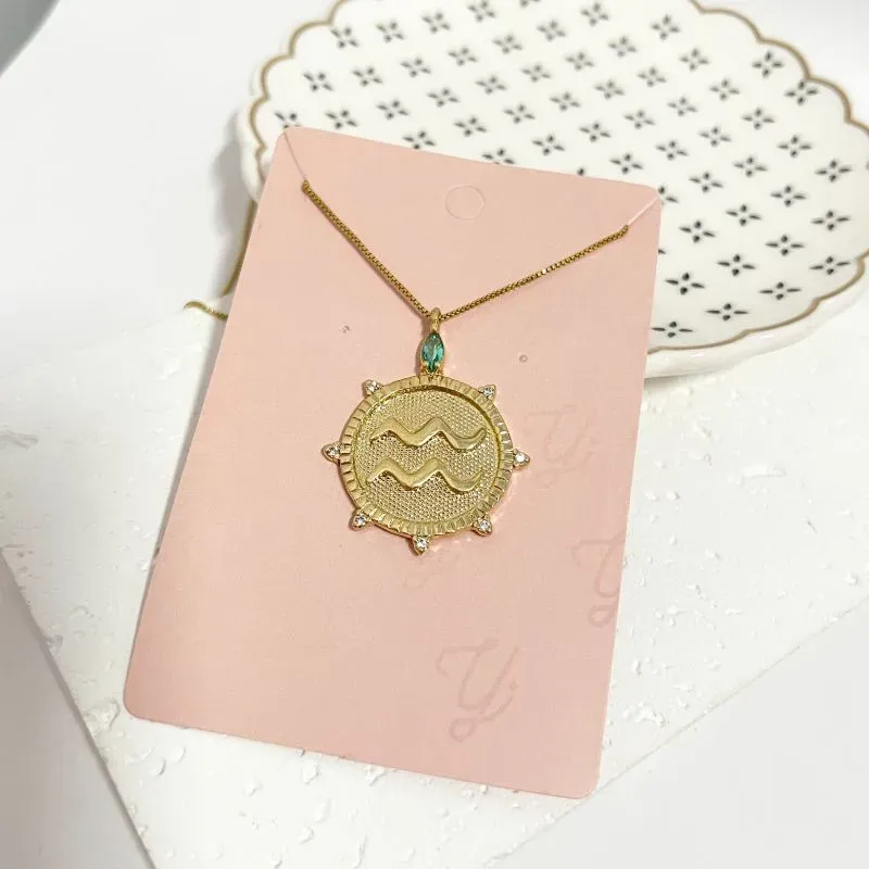 COLAR SIGNO AQUÁRIO COM PEDRINHAS