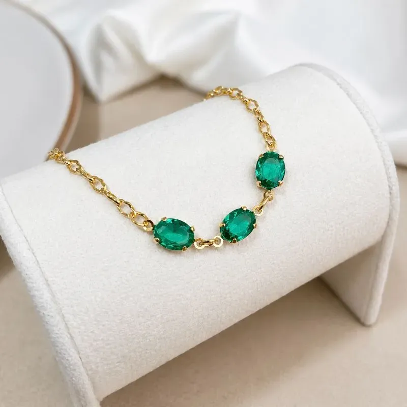 PULSEIRA 3 PEDRAS OVAIS - TURMALINA