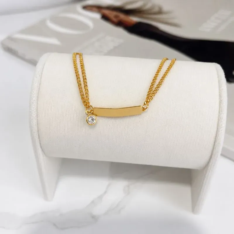 PULSEIRA ELO GRUMET COM PLACA PARA GRAVAÇÃO